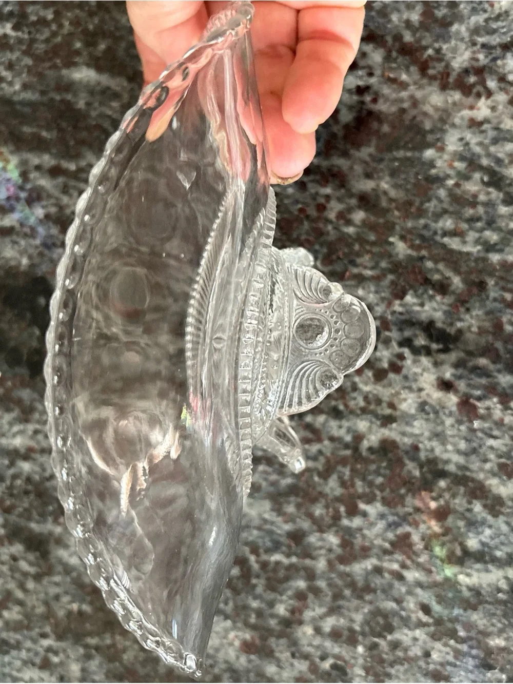 Clear Cut Glass Serving Bowl - Classic Clear